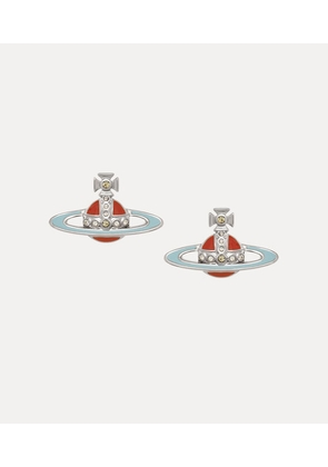 Vivienne Westwood Small Neo Bas Relief Earrings Platinum-jonquil-white-dusty-red-cz-blue-enamel Platinum-jonquil-white-dusty-red-cz-blue-enamel Women