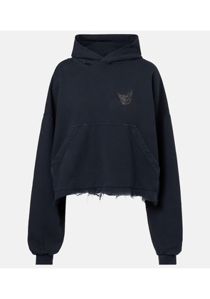 Balenciaga Logo distressed cotton-blend hoodie