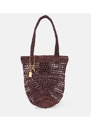Chloe Summer Banana Small raffia tote bag
