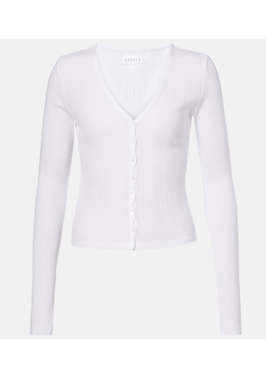 Velvet Drew cotton-blend pointelle cardigan
