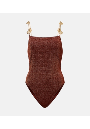 Oseree Lumiere Shells embellished swimsuit