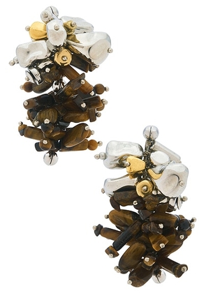 Dries Van Noten Dangle Earrings in Tiger-Eye - Brown. Size all.