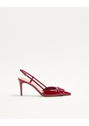 Valentino Garavani VLogo Signature Patent Leather Slingback Pump 80Mm Woman DARK RED 34