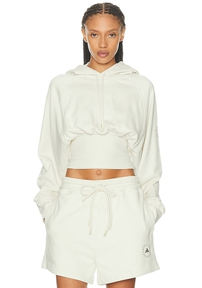 Adidas by Stella McCartney Cropped Hoodie in Almond Milk - Ivory. Size S (also in ).