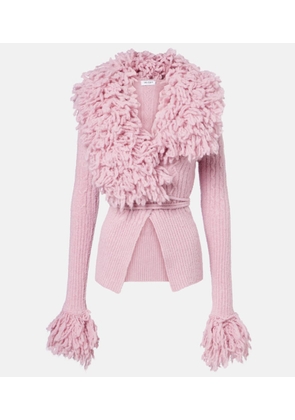 The Attico Ribbed-knit and cable-knit cardigan