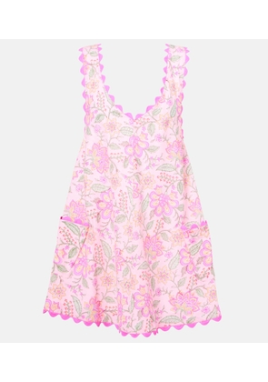 Juliet Dunn Floral printed cotton minidress