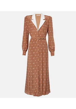 Alessandra Rich Polka-dot silk satin shirt dress
