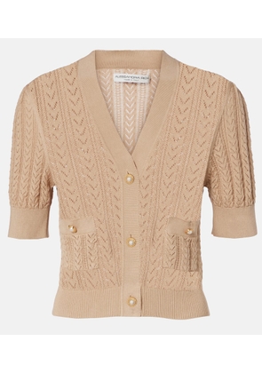 Alessandra Rich Pointelle cotton and cashmere cardigan