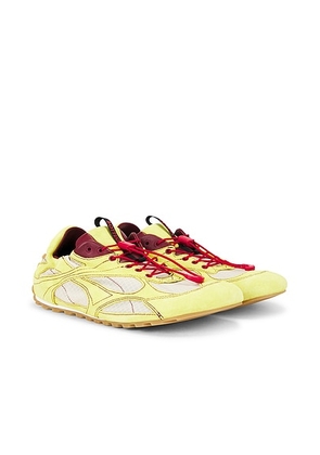 Bottega Veneta Nylon Trek Orbit Flash Sneaker in Limon Dark App Tufo - Yellow. Size 43 (also in 41, 42).