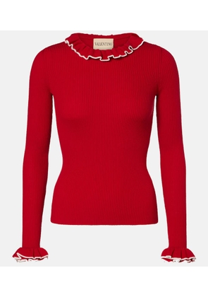 Valentino Ruffled virgin wool sweater