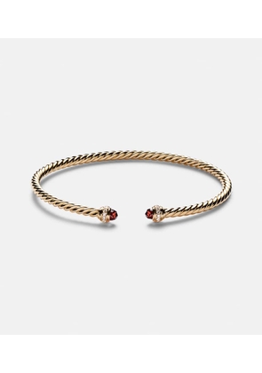 David Yurman CablespiraÂ® Flex 18kt gold cuff bracelet with garnets and diamonds
