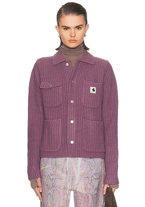 Carhartt WIP Michigan Sweater in Phlox - Mauve. Size L (also in M, S, XS).