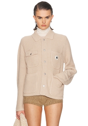 Carhartt WIP Michigan Sweater in Fleur De Sel - Taupe. Size L (also in M, S, XS).