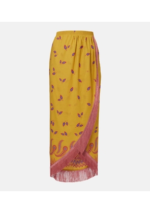Valentino Printed cotton midi skirt