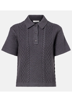 JW Anderson Cable-knit wool and cotton-blend polo shirt