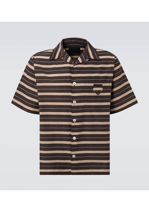 Prada Striped cotton bowling shirt