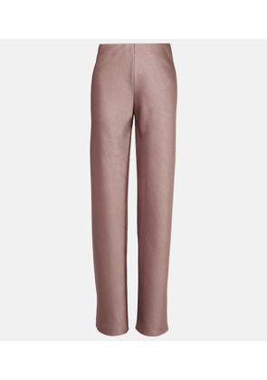 Vince High-rise satin straight pants
