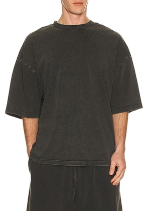 Entire Studios Heavy Boxy Tee in Washed Black - Black. Size L (also in S, M, XL/1X).