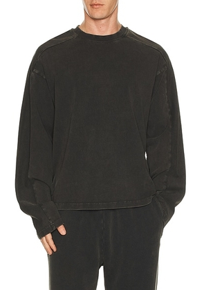 Entire Studios Heavy Long Sleeve Tee in Washed Black - Black. Size L (also in S, M, XL/1X).