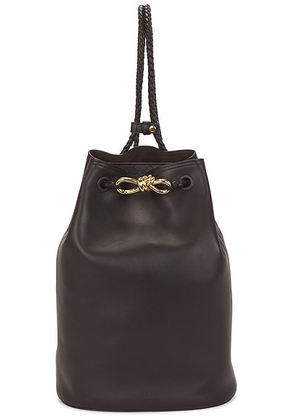 Bottega Veneta Andiamo Backpack in Fondant & Muse Brass - Chocolate. Size all.
