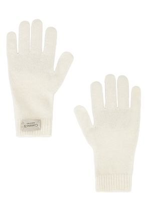 Comme Si Cashmere Short Gloves in Cream - Cream. Size all.