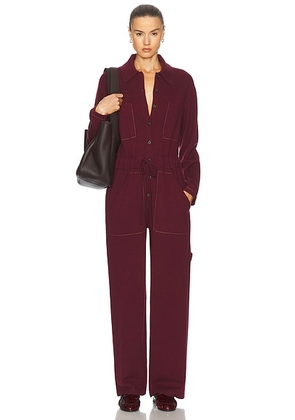 Guest In Residence Everywear 2.0 Cashmere Coverall in Plum - Burgundy. Size XL (also in ).