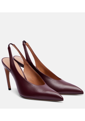 The Attico Viper 90 leather slingback pumps