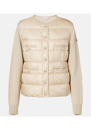 Moncler Down-paneled virgin wool cardigan