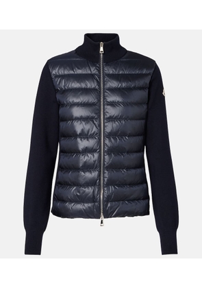 Moncler Down-paneled virgin wool cardigan