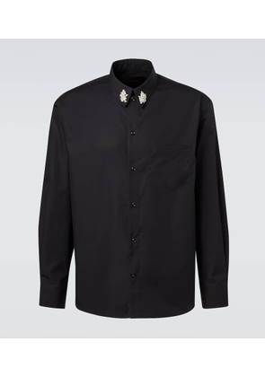 Simone Rocha Faux pearl cotton poplin shirt