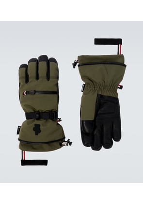 Moncler Grenoble Leather-trimmed ski gloves