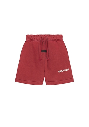 Fear of God ESSENTIALS Kids Classic Short in Crimson - Red. Size 2/3 (also in 4/5, 6/7).