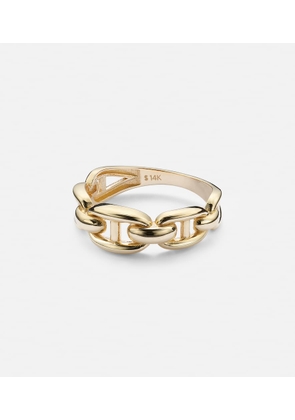 Stone and Strand Puffed Maritime 14kt gold ring