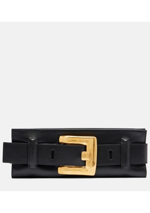 Balmain Anthem leather clutch