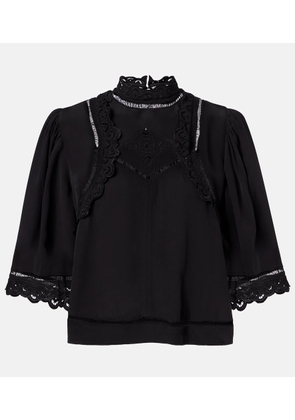 Isabel Marant Frany broderie anglaise crepe top