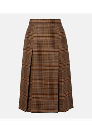 Saint Laurent Prince of Wales check wool midi skirt