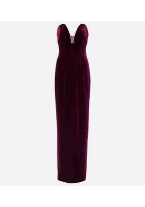 Monique Lhuillier Strapless velvet gown