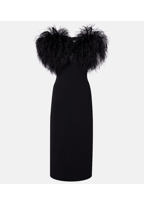 David Koma Feather-trimmed cocktail dress