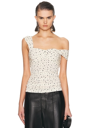Isabel Marant Gemina Top in Ecru & Black - Ivory,Black. Size 34 (also in 42).