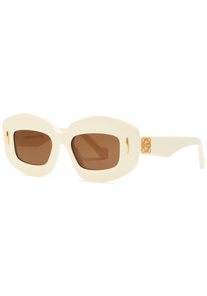 Loewe - Oversized Oval-frame Sunglasses, Brown, Women's Designer Oval Sunglasses, 100% UV Protection