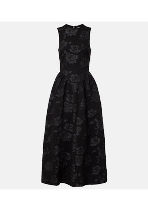 Rotate Floral jacquard midi dress