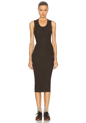 Fear of God ESSENTIALS Rib Tank Dress in Brown - Brown. Size L (also in XS, S, M, XL).
