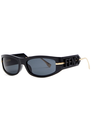 Fendi Fendigraphy Rectangle-frame Sunglasses - Black - One Size
