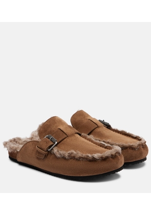 Brunello Cucinelli Monili shearling-lined suede mules