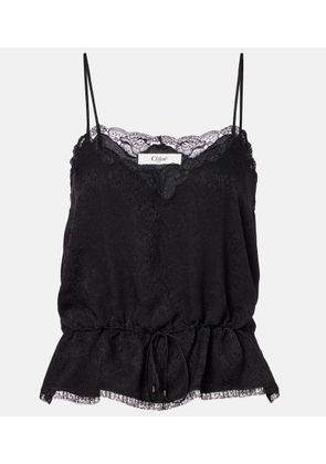 Chloe Lace-trimmed silk camisole