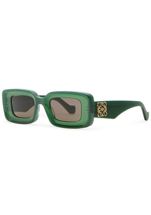 Loewe Rectangle-frame Women's Designer Sunglasses - Green - One Size