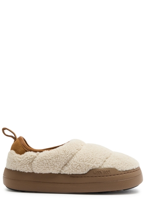 Moon Boot Park Padded Quilted Fleece Mules - Ecru - 40 (IT40/ UK7)