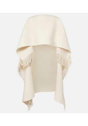 Toteme Fringed wool-blend poncho