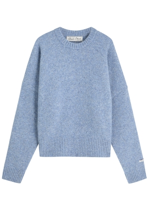 About Blank Logo-intarsia Wool-blend Jumper - Blue - M