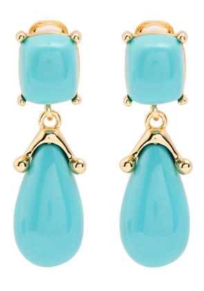 Kenneth Jay Lane 22kt Gold-plated Clip-on Drop Earrings - Turquoise - One Size